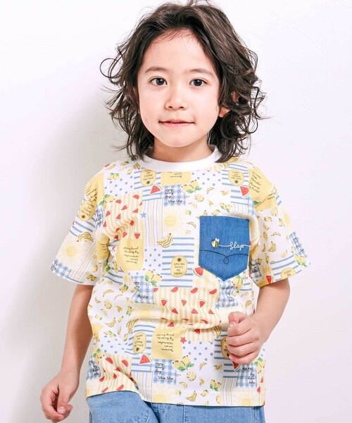 SLAP SLIP（スラップスリップ） tシャツ 「お揃い」総柄プリント胸 