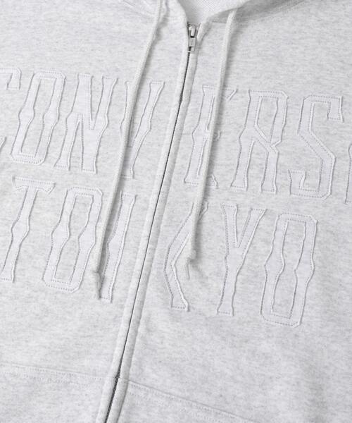 CONVERSE TOKYO パーカー PATCHWORK LOGO ZIP HOODIE レディース