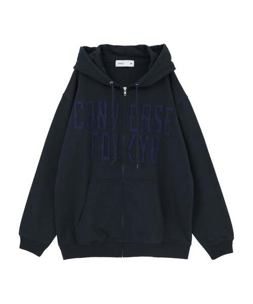 CONVERSE TOKYO パーカー PATCHWORK LOGO ZIP HOODIE レディース