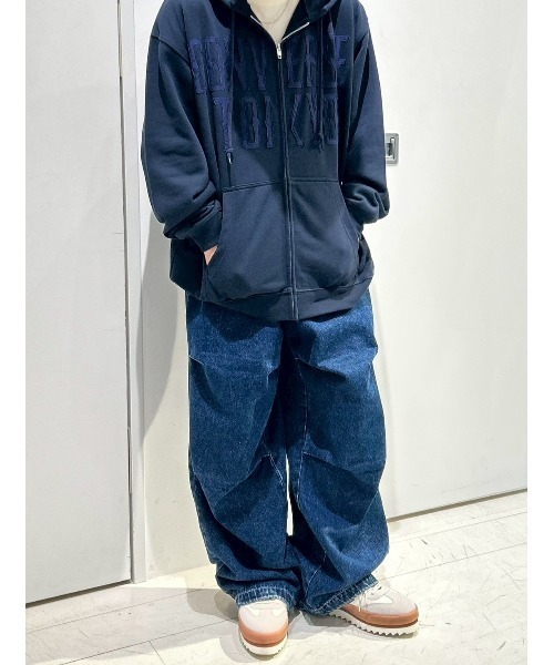 CONVERSE TOKYO パーカー PATCHWORK LOGO ZIP HOODIE レディース