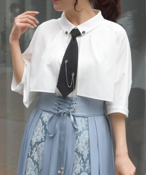axes femme（アクシーズ ファム） ブラウス シャツ 半袖 チェーン
