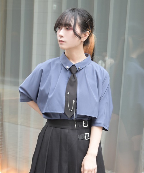 axes femme（アクシーズ ファム） ブラウス シャツ 半袖 チェーン