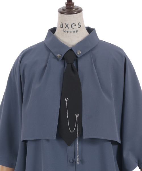 axes femme（アクシーズ ファム） ブラウス シャツ 半袖 チェーン