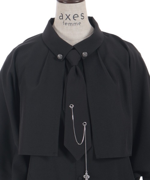axes femme（アクシーズ ファム） ブラウス シャツ 半袖 チェーン