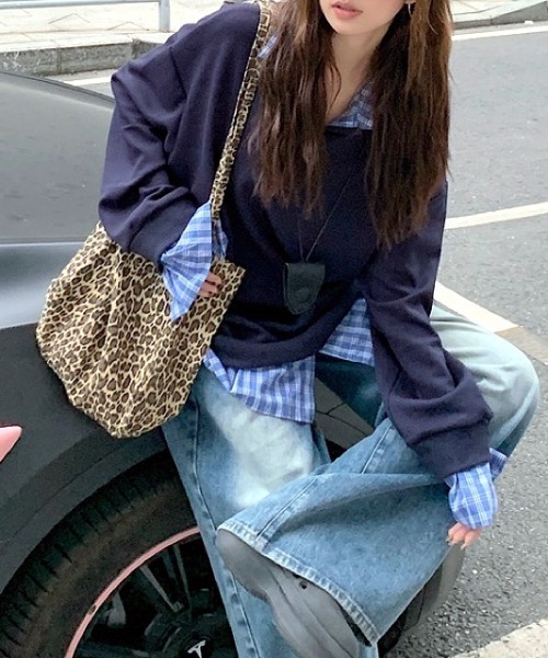 「SHEENA」 長袖カットソー M ネイビー レディース_画像8