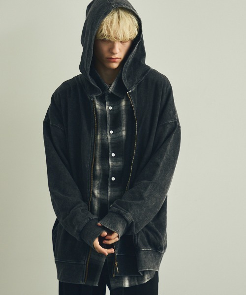 「Shoowtime」 ジップアップパーカー LARGE グレー メンズ_画像3