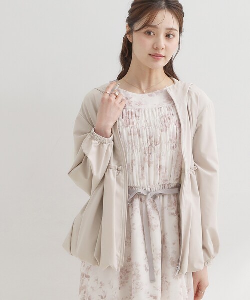ブルゾン アウター 「UVカット・吸水速乾・撥水加工」フリル ラッシュガード レディースの画像