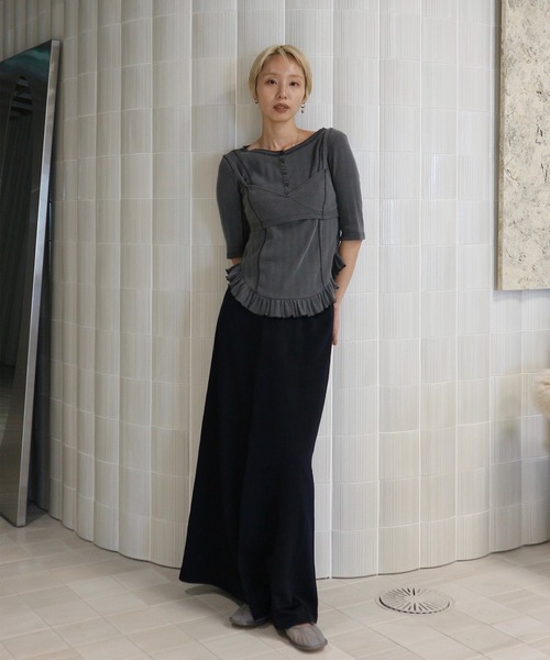 tシャツ 「 ZOZOTOWN限定 」EYELET HENLEY CUT TOP SET BUSTIER レディースの画像