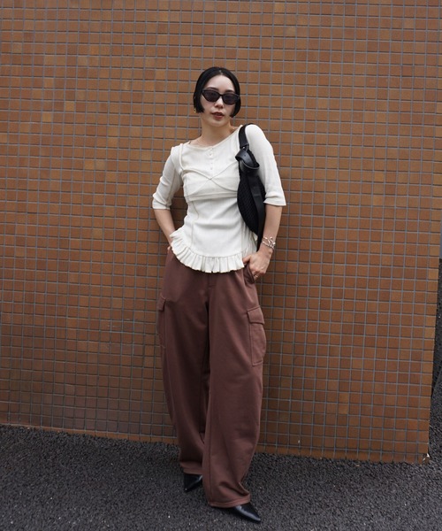 tシャツ 「 ZOZOTOWN限定 」EYELET HENLEY CUT TOP SET BUSTIER レディースの画像