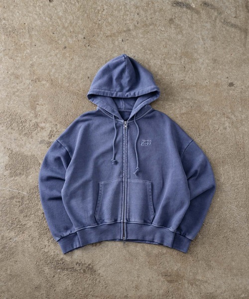 ADAMASTE ジップアップパーカー LARGE ブルー メンズ : ZOZOTOWN Yahoo