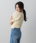 tシャツ 半袖 シャーリングフラワーテクスチャ...の詳細画像4