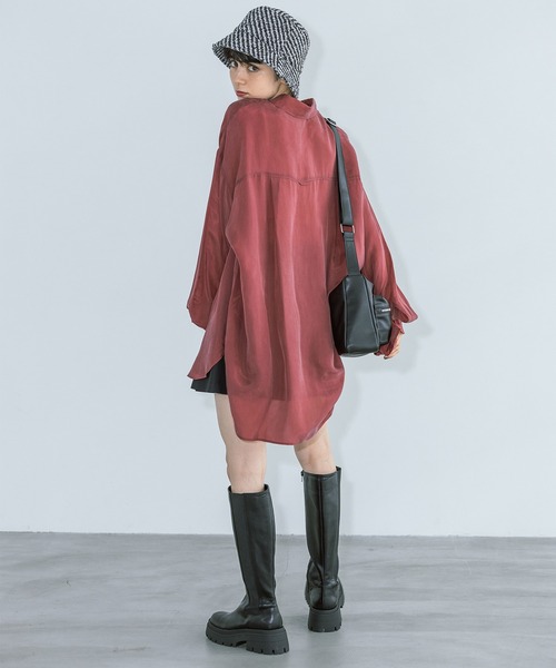 「PAGEBOY」 長袖シャツ FREE ボルドー レディース_画像3