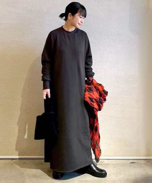 「JOURNAL STANDARD LUXE」 長袖ワンピース FREE チャコールグレー レディース_画像4