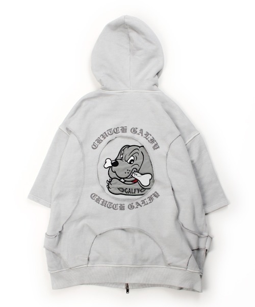 GALFY CRUTCH BRAND グレー パーカー GALFY（ガルフィー） パーカー GALFY/ガルフィー/穴の向こうにわん