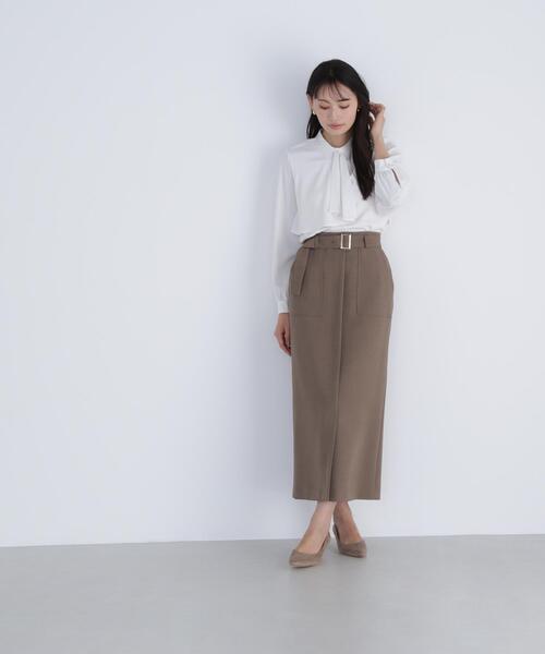 「NATURAL BEAUTY BASIC」 長袖ブラウス MEDIUM オフホワイト レディース_画像5