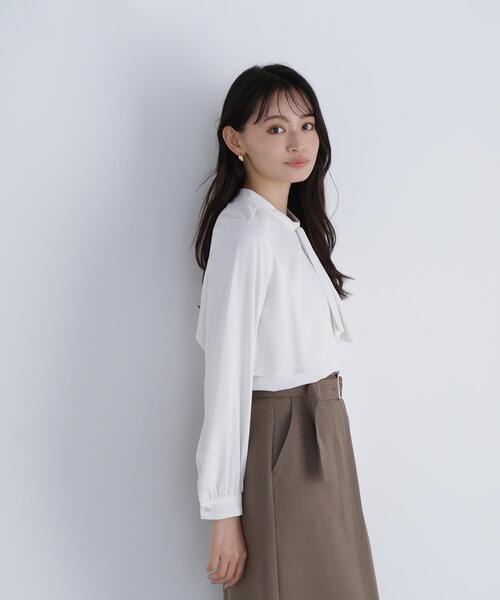 「NATURAL BEAUTY BASIC」 長袖ブラウス MEDIUM オフホワイト レディース_画像6
