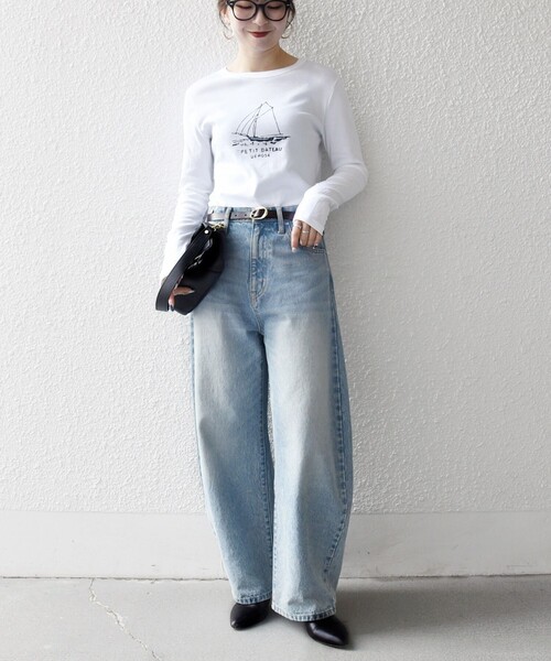 「PETIT BATEAU」 長袖カットソー ONE SIZE ホワイト レディース_画像2