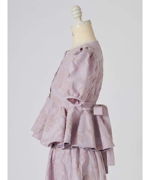 SNIDEL ジャガードペプラムブラウス 半袖 SNIDEL（スナイデル） ブラウス シャツ 半袖 ジャガードペプラム