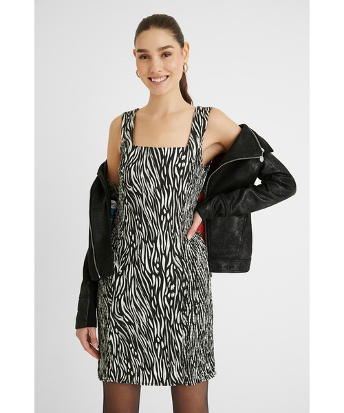 Desigual チュニックワンピース デシグアル Desigual メッセージ ショートチュニックワンピース