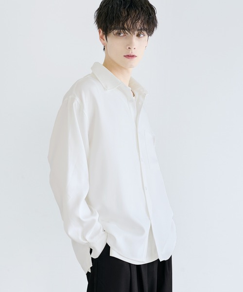 LILL（リル） シャツ ルーズシルエットドレープリラクシング長袖シャツ