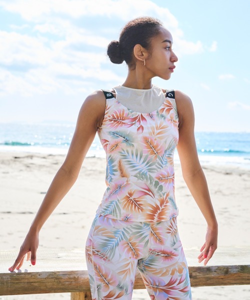 タンクトップ BILLABONG/ビラボン 水陸両用 ボタニカル柄カップ付きフィットネスタンクトップ/セットアップ対応 BC013-86401
