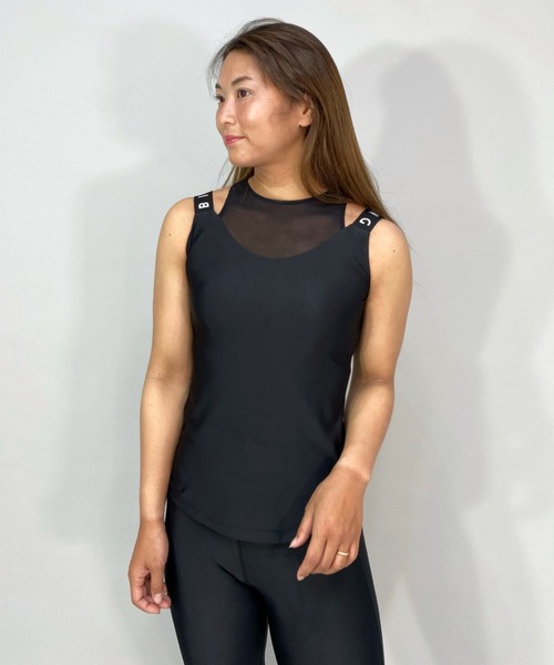 タンクトップ BILLABONG/ビラボン 水陸両用 ボタニカル柄カップ付きフィットネスタンクトップ/セットアップ対応 BC013-86402