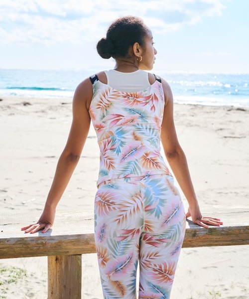 タンクトップ BILLABONG/ビラボン 水陸両用 ボタニカル柄カップ付きフィットネスタンクトップ/セットアップ対応 BC013-86404