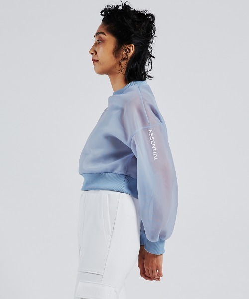 tシャツ Tシャツ インナー付きシースルートップス 