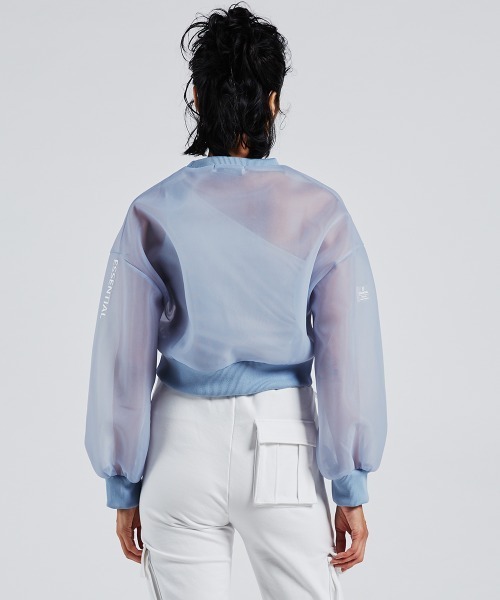 tシャツ Tシャツ インナー付きシースルートップス 