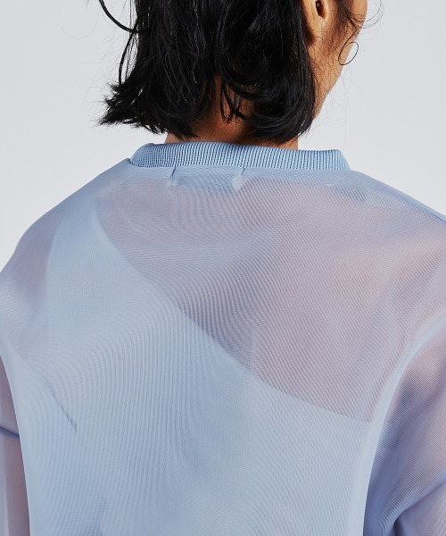 tシャツ Tシャツ インナー付きシースルートップス 