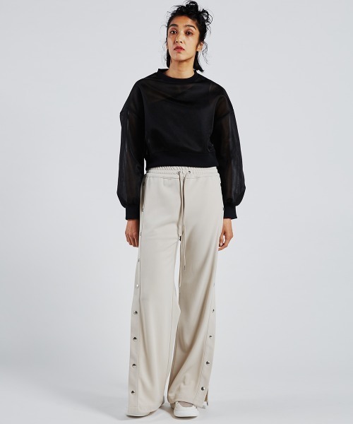 tシャツ Tシャツ インナー付きシースルートップス 