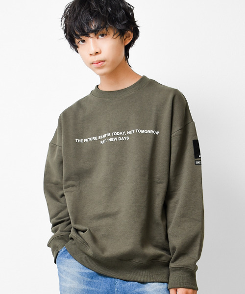 RAT EFFECT（ラットエフェクト） トレーナー 「裏起毛」袖ネームロゴ