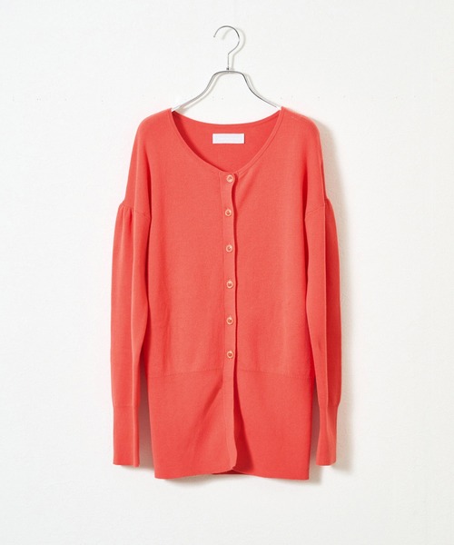 Audrey and John Wad カーディガン パフスリーブロングニット