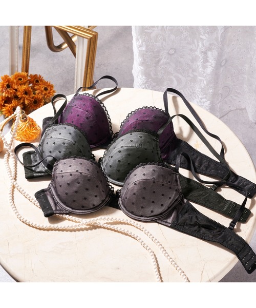ブラジャー ショーツセット 「3点セット」艶めくドット