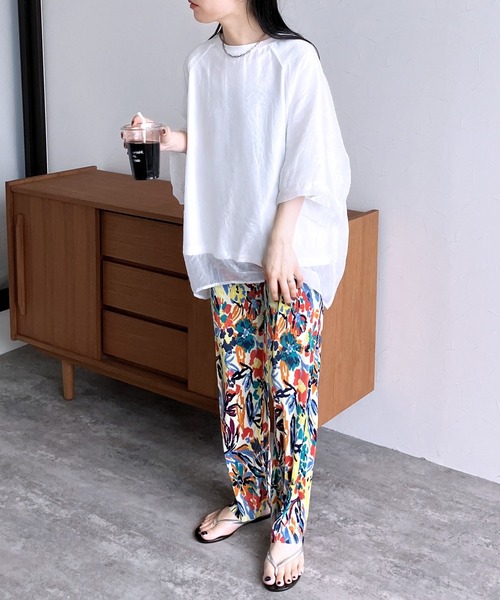Julia heuer フラワープリント　プリーツ　パンツ reca パンツ フラワープリントプリーツパンツ レディース