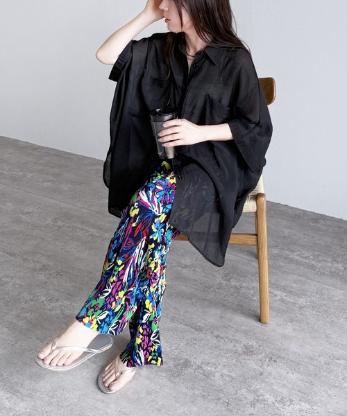 Julia heuer フラワープリント　プリーツ　パンツ reca パンツ フラワープリントプリーツパンツ レディース