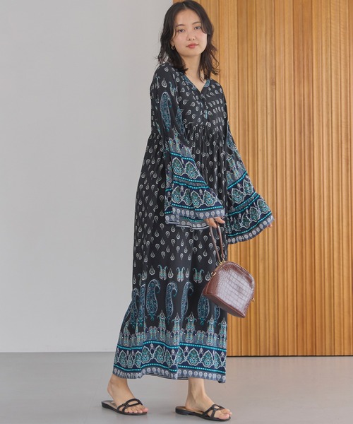 LAVEANGE ワンピース エスニックプリントワンピース : ZOZOTOWN