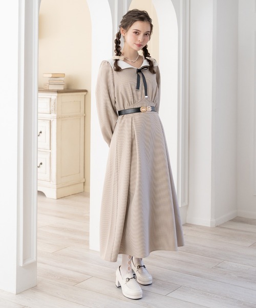 snidel アイボリー 肩リボン付きワンピース ⭐︎プロフィール必読さん専用 DearMyLoveRose（ディアマイラブローズ） ワンピース 角衿レトロリボン