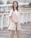 ベスト ジレ 「洗える」ボイルドワッシャー ジ...の詳細画像1