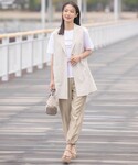 ベスト ジレ 「洗える」ボイルドワッシャー ジ...の詳細画像2