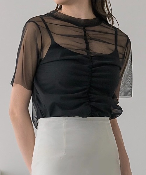 NEUNA tシャツ センターギャザーシアートップス レディース
