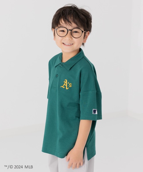 MLB ポロシャツ 刺繍ロゴ 半袖ポロシャツ キッズ 子供服 男の子