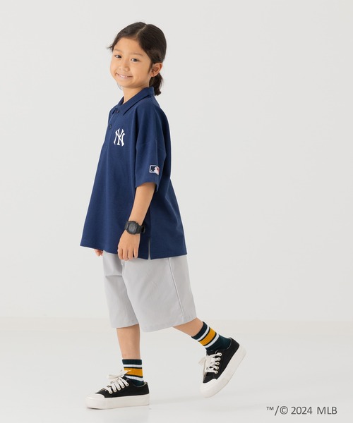 MLB ポロシャツ 刺繍ロゴ 半袖ポロシャツ キッズ 子供服 男の子