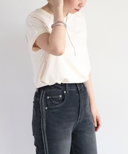 フレンチスリーブ Tシャツ シルケット レディース 40代 50代 シンプル Season off cepo tシャツ シルケットフレンチスリーブTee レディース