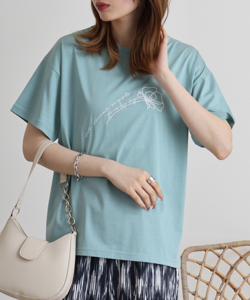 tシャツ BRODIAEA シンプル刺繍Tシャツ レディース : ZOZOTOWN
