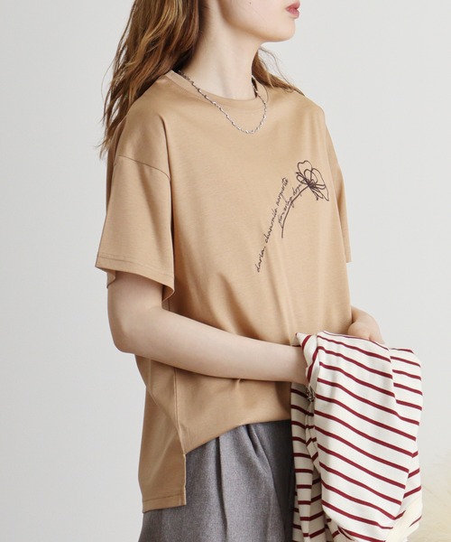 tシャツ BRODIAEA ロゴ刺繍半袖Tシャツ レディース tシャツ BRODIAEA シンプル刺繍Tシャツ レディース : ZOZOTOWN