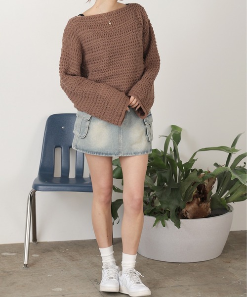 ROOP TOKYO ニット セーター ルーズシルエット ボートネック