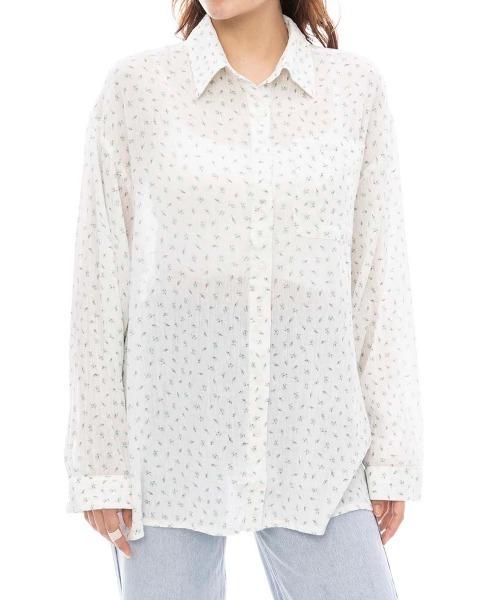 ブラウス シャツ RVCA レディース GIMME COVERUP ロングスリーブシャツ 「2024年夏モデル」/ルーカレトロテイスト花柄長袖シャツ