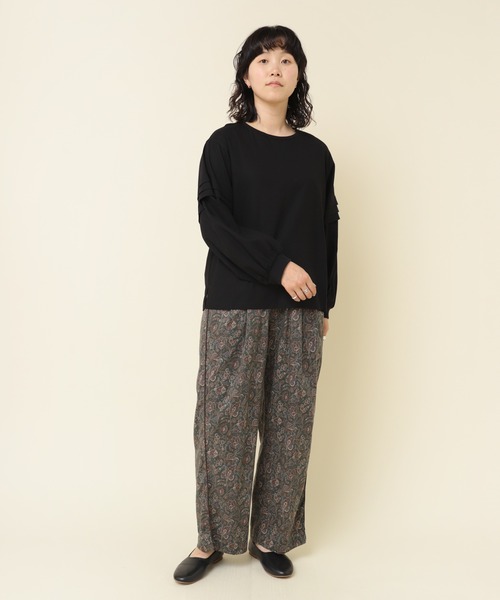 tシャツ B2852 リネンレーヨンリブコンビブラウス レディース RNA-N tシャツ B2852 リネンレーヨンリブコンビブラウス