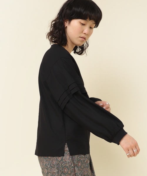 tシャツ B2852 リネンレーヨンリブコンビブラウス レディース RNA-N tシャツ B2852 リネンレーヨンリブコンビブラウス